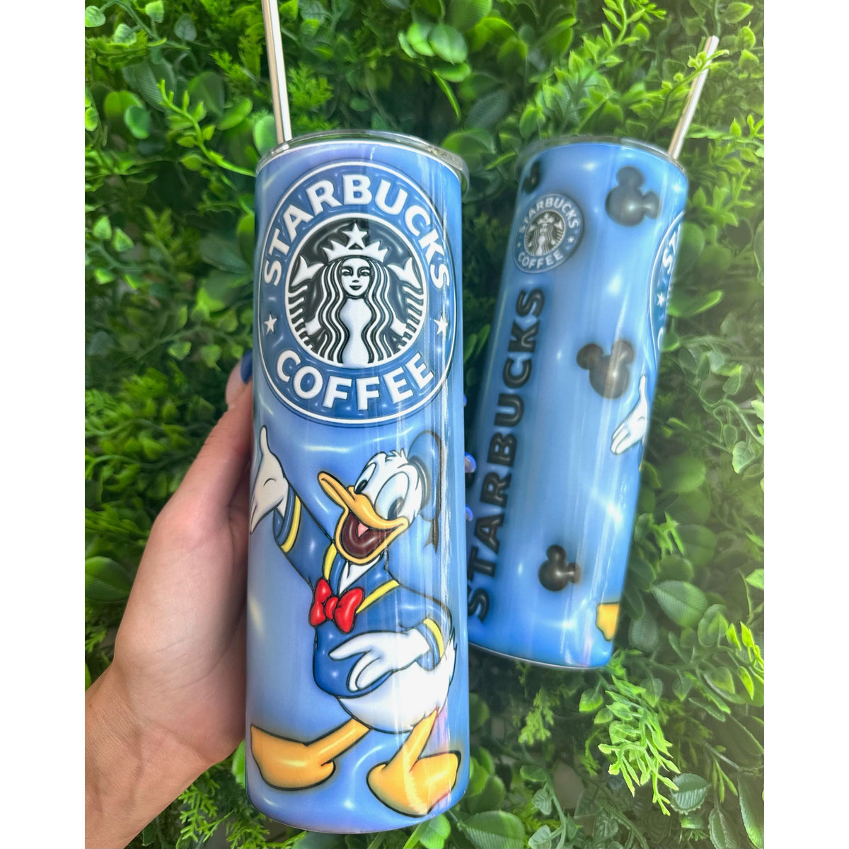 Donald Duck Clear Frosted Starbucks Cold Drink Cup - iTeeUS