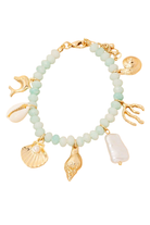 Under the Sea Pearl Charm Bracelet - Aqua