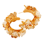 Large Intricate Flower Hoop Earrings