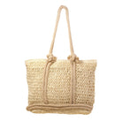 Rope Handle Straw Braided Tote Bag - Ivory