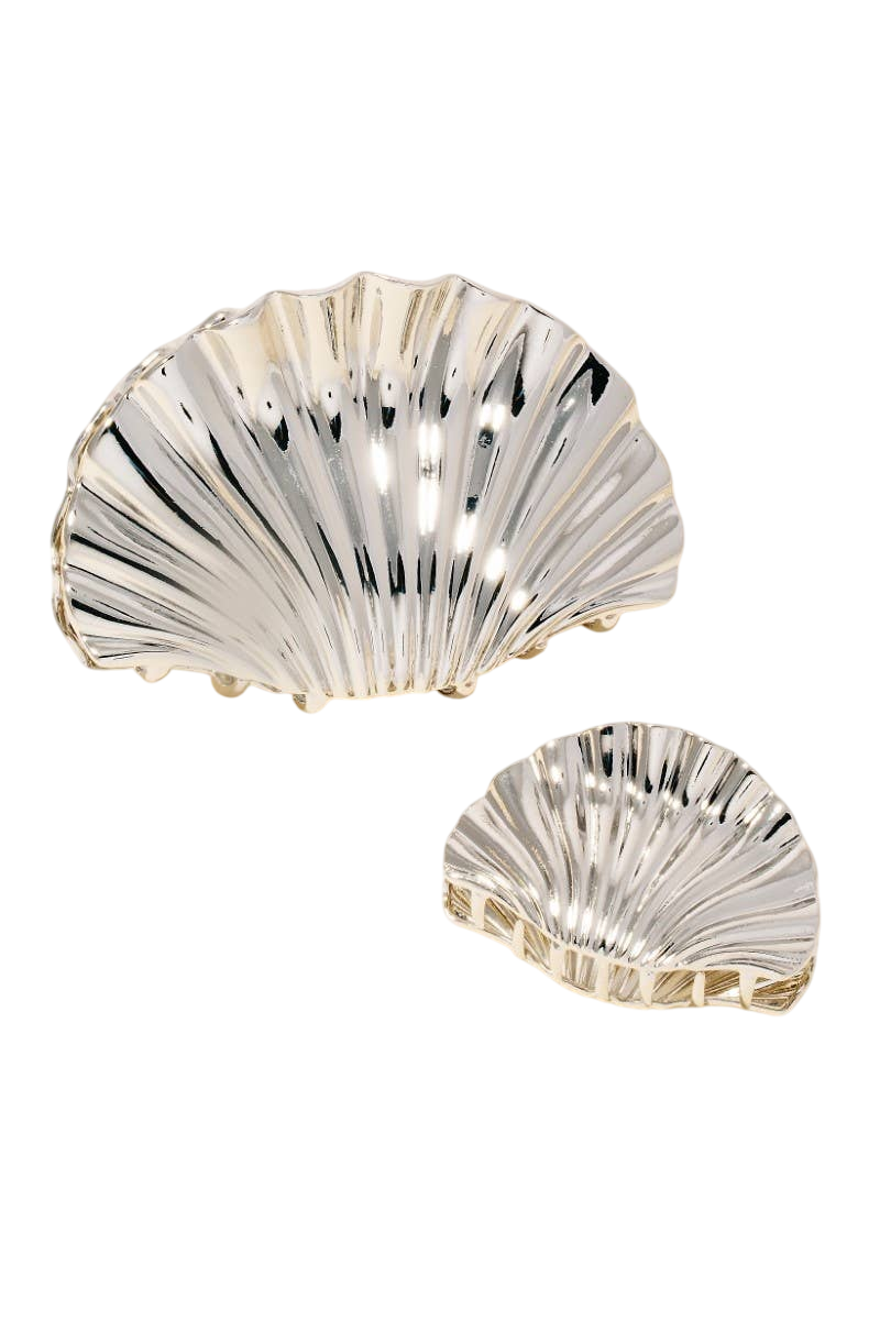 Metallic Clam Shell Hair Claw Clips