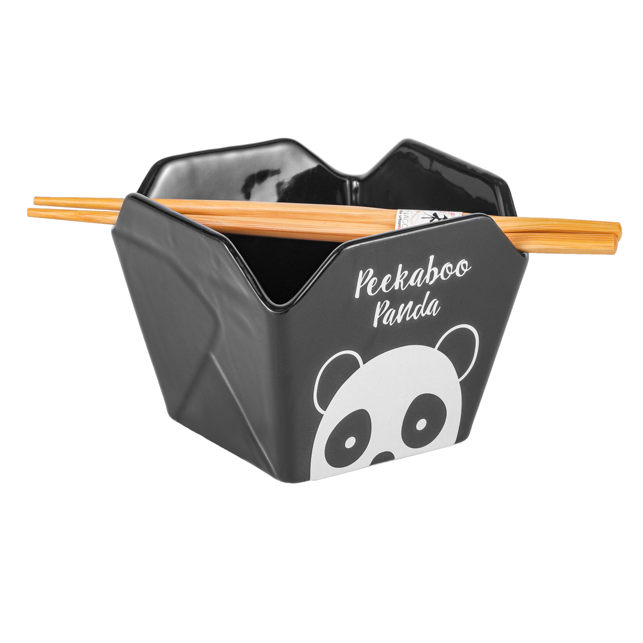 Peekaboo Panda Takeout Box Serving Bowl with Chopsticks