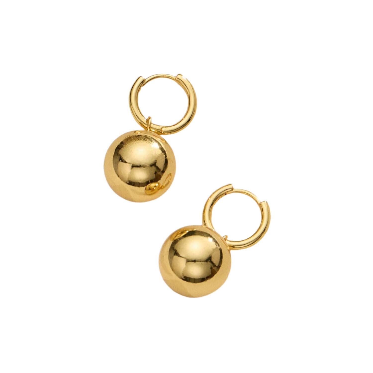 Gold Dip Ball Hoop Earrings