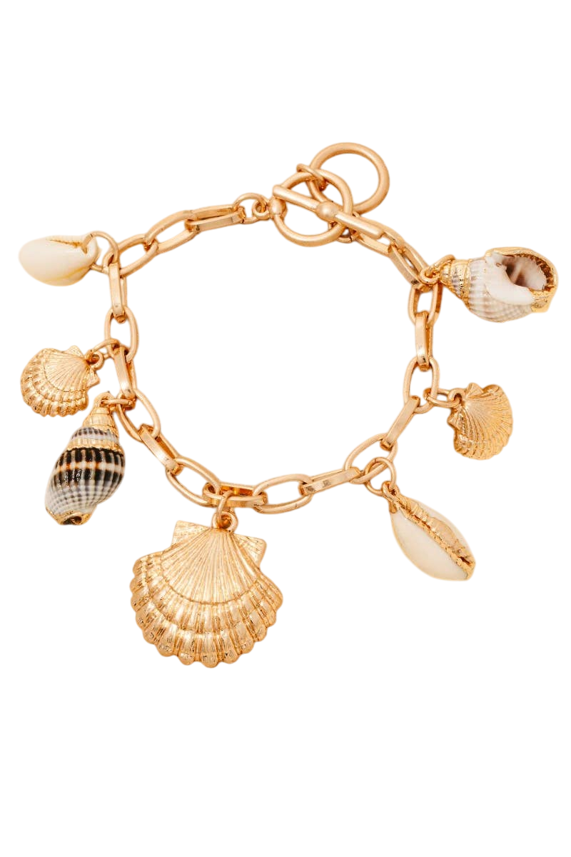 Gold Shell Charm Bracelet