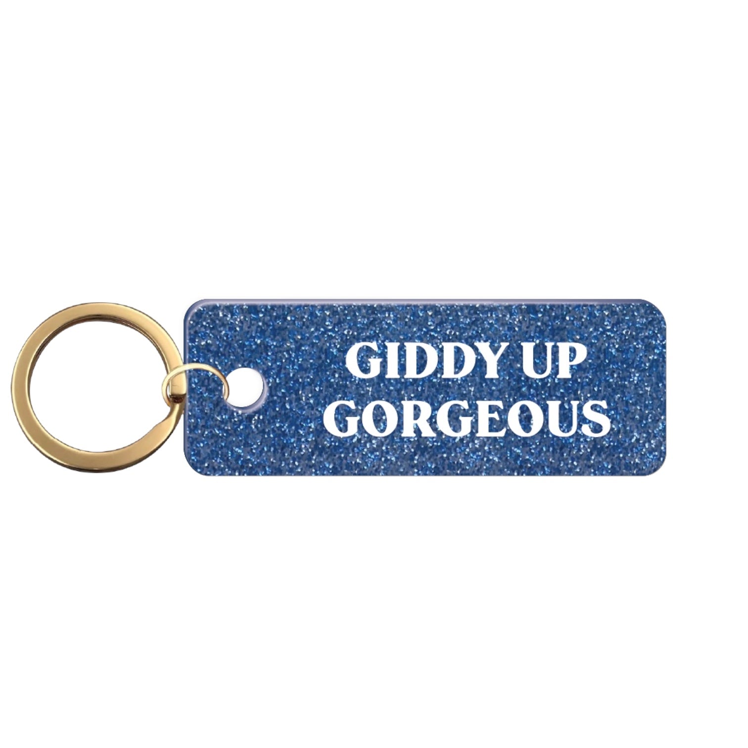 Giddy Up Acrylic Glitter Keychain