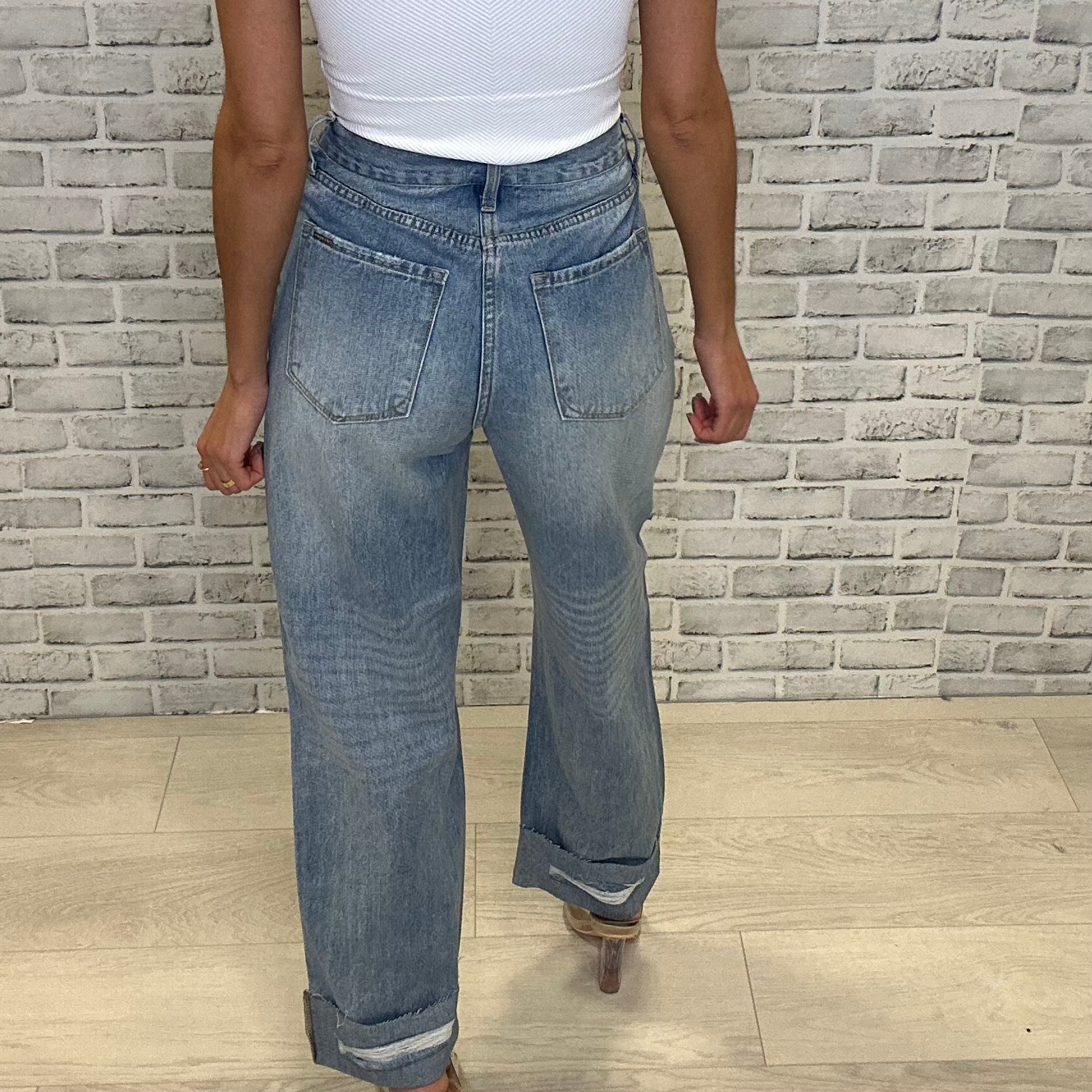Aliciga Women Solid Buckle Pants Shaping Button High Waist