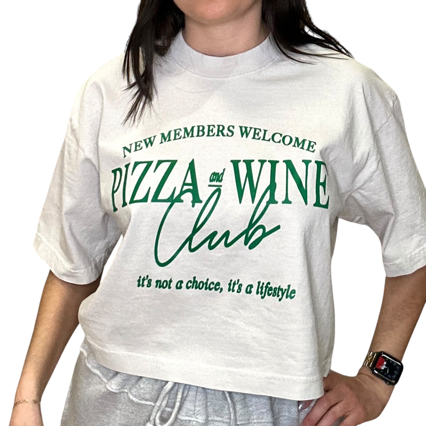 Pizza Wine Club Cropped Tee