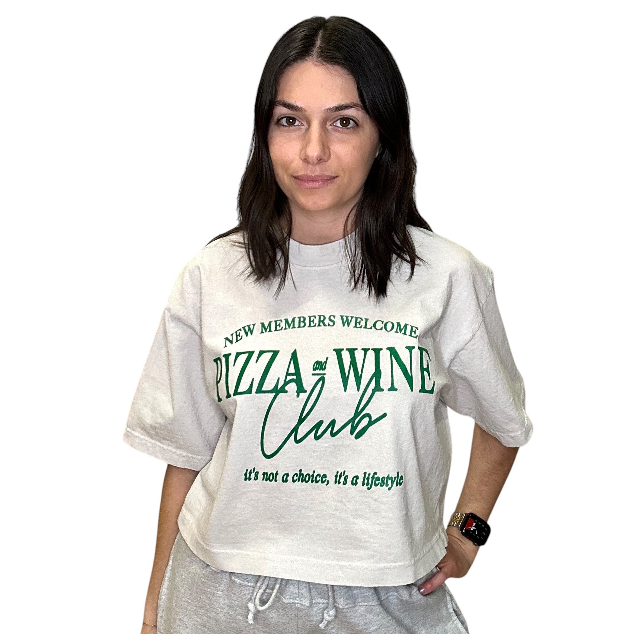 Pizza Wine Club Cropped Tee