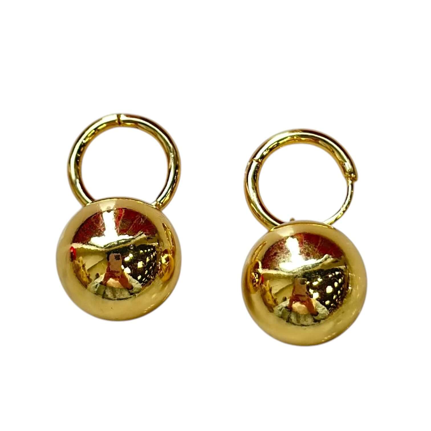 Gold Dip Ball Hoop Earrings