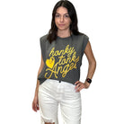 Honky Tonk Angel Vintage Cropped Muscle Tank