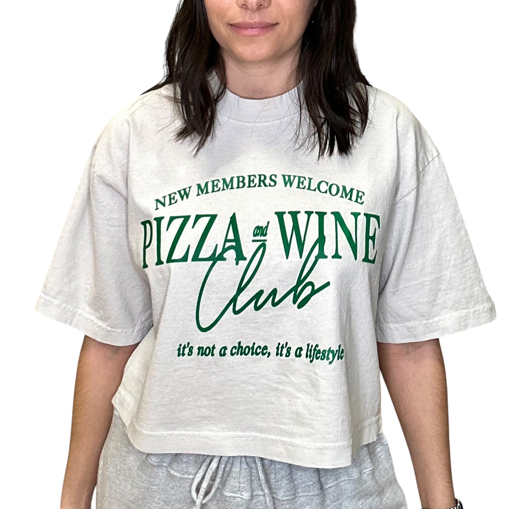 Pizza Wine Club Cropped Tee