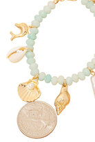 Under the Sea Pearl Charm Bracelet - Aqua