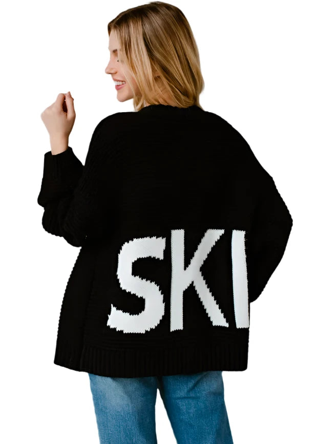 Black Ski Cardigan Alicia Dimichele Boutique