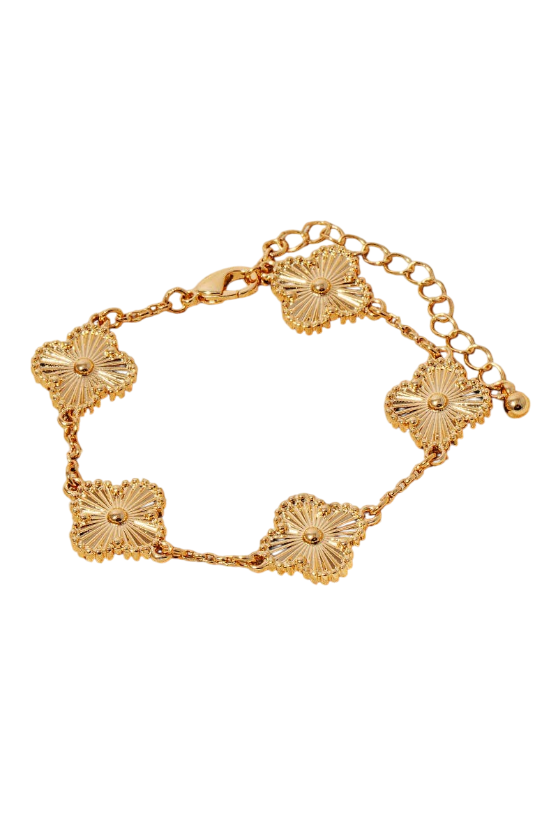 Metallic Clover Chain Link Bracelet