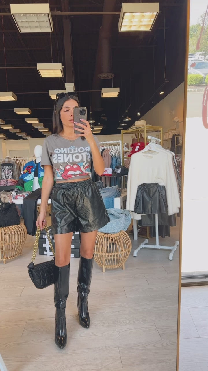 Elaine Faux Leather Shorts – Alicia DiMichele Boutique